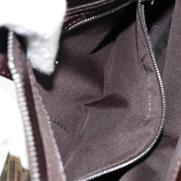 FENDI Zucca Canvas Shoulder Bag Black Brown Auth 146505 - Picture 13 of 16